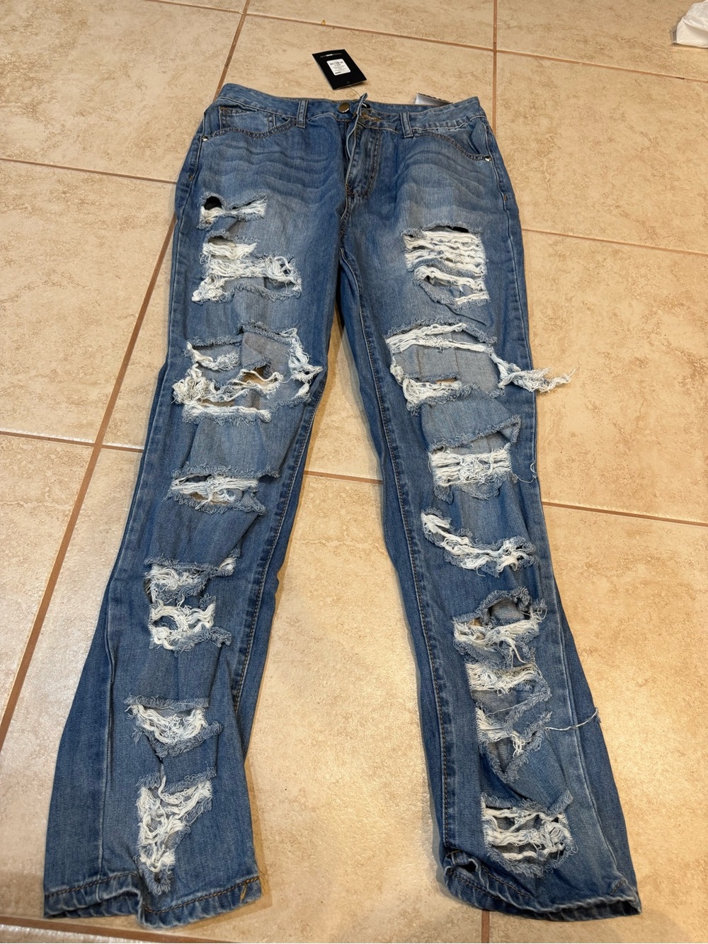 Women's Distressed Blue Ripped Jeans